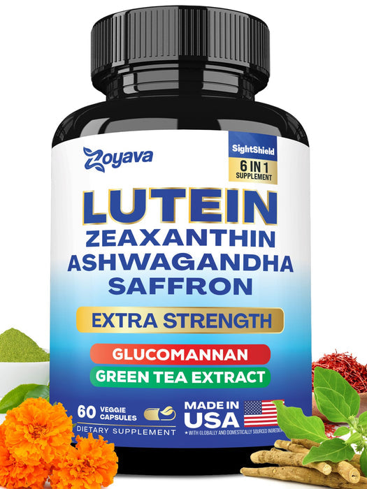Lutein and Zeaxanthin Supplements 8000 MG Eye Vitamins with Saffron for Eye Health Supplements for Adults, Infused with Glucomannan, Ashwagandha, and Green Tea Extract Vision and Eyes SupportGET 20% OFF STOREWIDE!