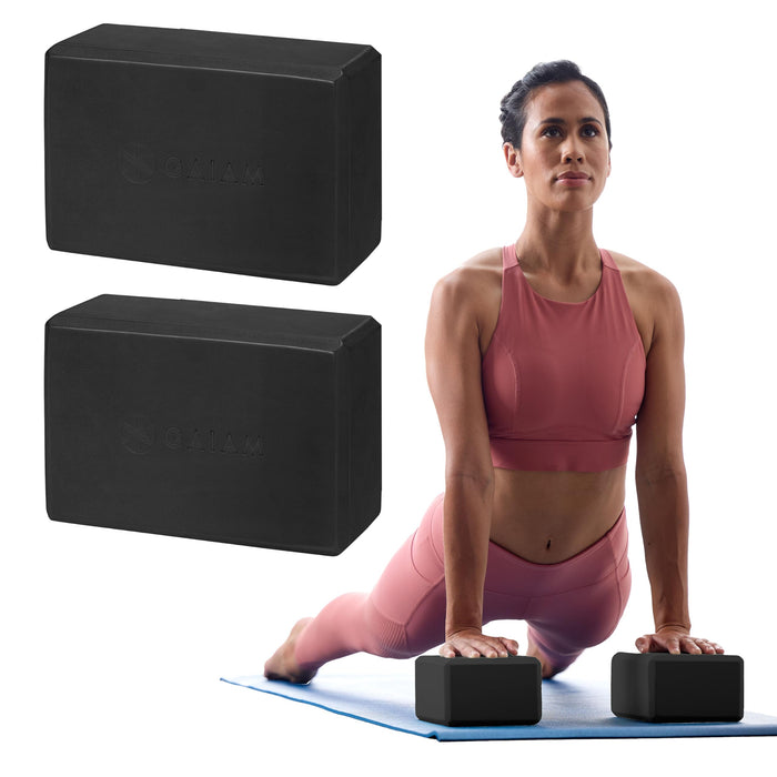 Gaiam Yoga Block - Supportive Latex-Free Eva Foam - Soft Non-Slip Surface with Beveled Edges for Yoga, Pilates, Meditation - Yoga Accessories for Stability, Balance, Deepen Stretches