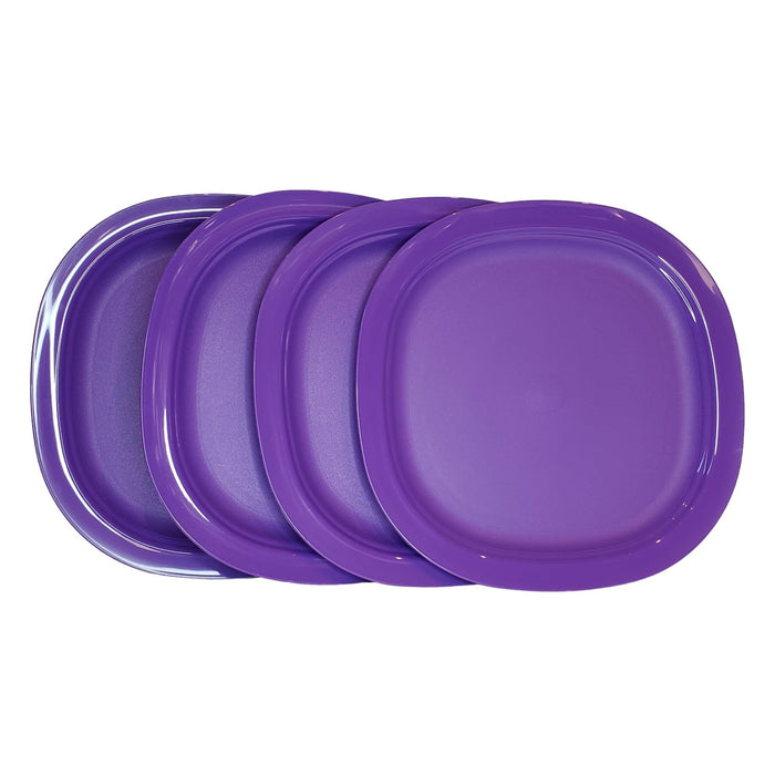 Tupperware Microwave Reheatable Luncheon Plates 9.5" Set of 4 in Purple
