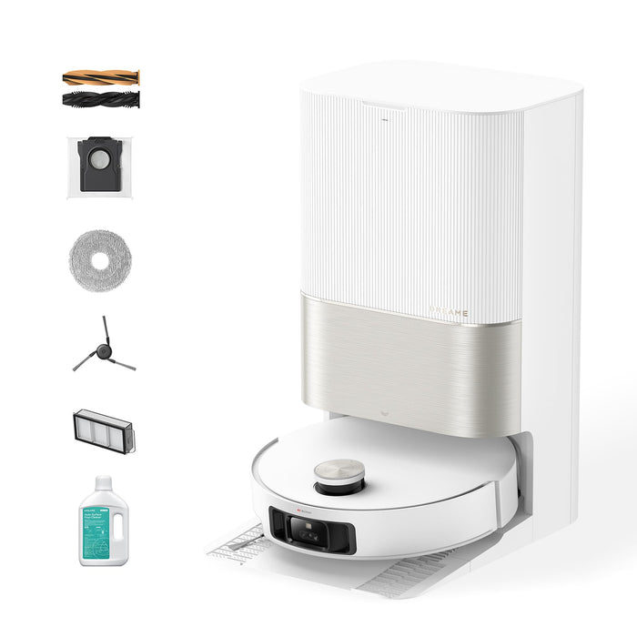 DREAME X50 Ultra Complete Robot Vacuum and Mop with Auto-Empty and Mop Self-Cleaning, 20,000Pa Suction, Obstacle Avoidance and 360° Navigation, Corner to Edge Deep Cleaning, Detangling Brush (White)