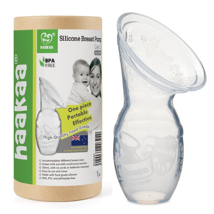Haakaa Silicone Breastfeeding Manual Breast Pump Milk Pump 100% Food Grade Silicone BPA PVC and Phthalate Free | 4 oz Capacity