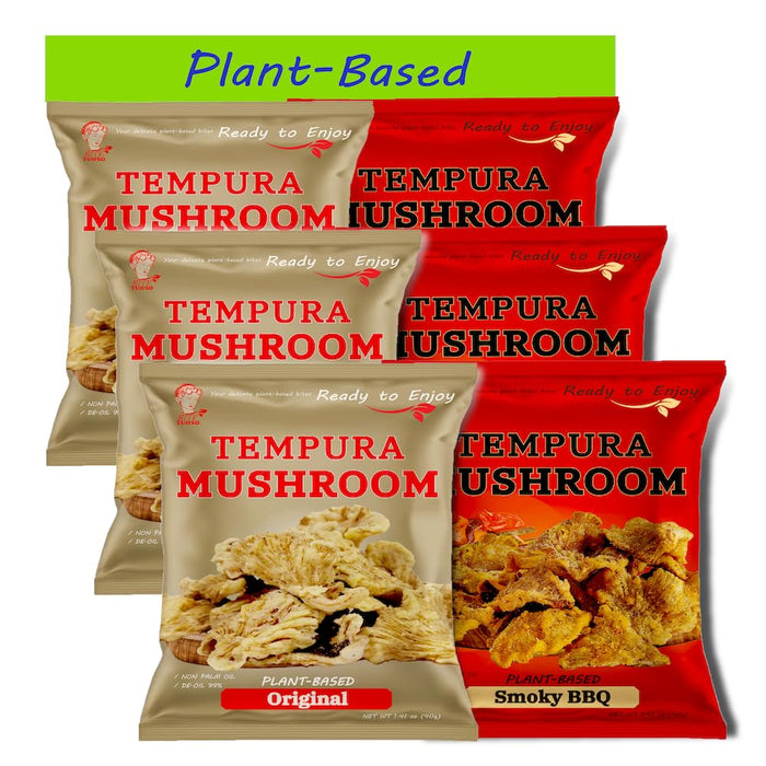 BITETUOSO Crunchy Oyster Mushroom Chips – On-the-Go Savory Plant-Based Snack – DUO (BBQ & Original Flavors), 1.41 oz (Pack of 6) – Dairy-Free, Vegan Crispy Gourmet Snack