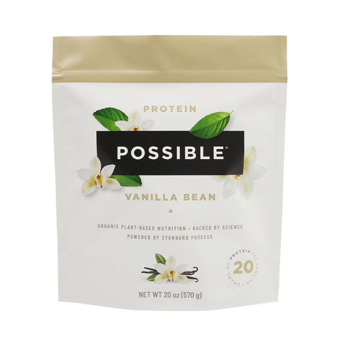 Possible Protein Powder Vanilla Bean - 20g of Vegan, Plant-Based Protein Mix - Non-GMO, Non-Dairy, Gluten-Free - 3.5g of BCAAs - 9 Essential Amino Acids - 15-Day Supply - 1 Bag, 15 Servings