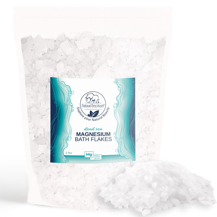 Natural Elephant Dead Sea Magnesium Bath Flakes | 2 lb Bag (32 oz) | Pure Magnesium Chloride Soak for Body and Foot | Ideal for a Soothing Bath Experience | Alternative to Epsom Salt