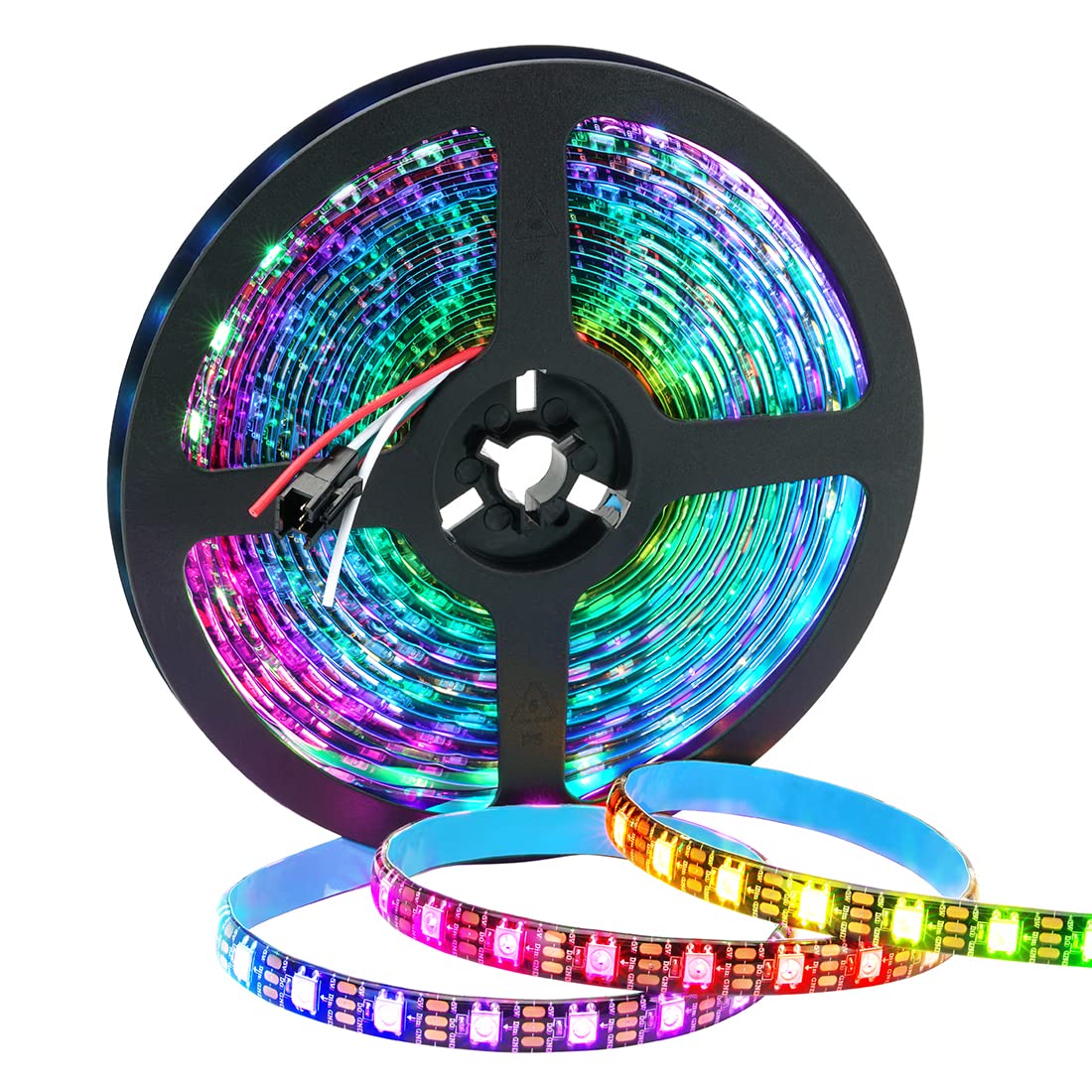 SEZO WS2812B ECO LED Strip Light 16.4FT/5M 60Pixels/m 300Pixels Indivi ...