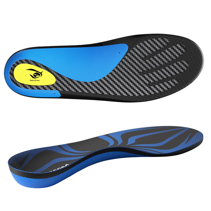 HAPANUN Carbon Fiber Insole with Arch Support for Long Periods of Standing, Jogging, Hiking and Other Outdoor Sports, as Well as a Work Boot Insole. (Blue, M：10.5/11丨W：11.5/12（300mm）)