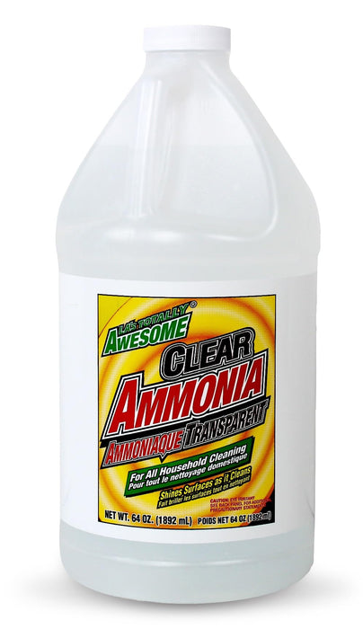 La's Totally Awesome Clear Ammonia, 64 oz, Multipurpose, Multi-Surface Cleaning Solution