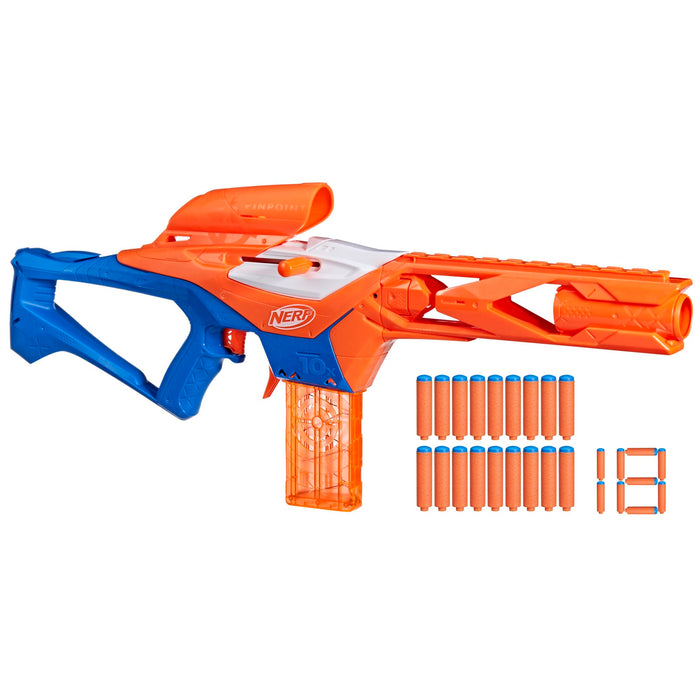 Retros Market N Series Pinpoint Dart Blaster, 18 N1 Darts Compatible Only N Series Blasters, 10-Dart Clip, Blaster Gifts for Kids