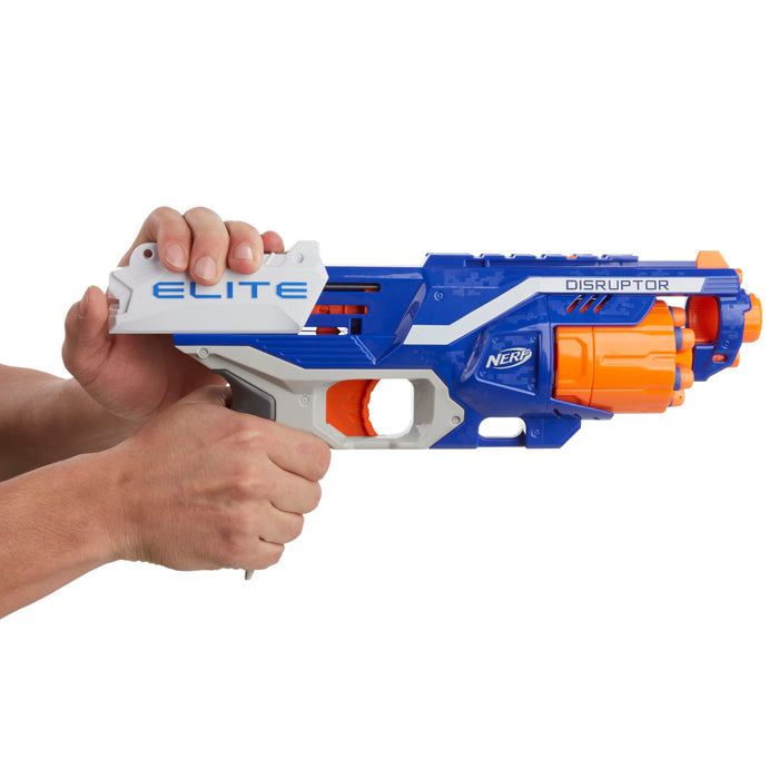 Retros Market Disruptor Elite Blaster - 6-Dart Rotating Drum, Slam Fire, Includes 6 Official Nerf Elite Darts - for Kids, Teens, Adults (Amazon Exclusive)