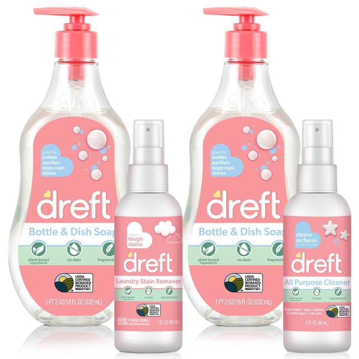 Dreft Baby, Bottle and Dish Soap, Plus Travel Size All Purpose Spray and Laundry Stain Remover, HypoallergenicGET 20% OFF STOREWIDE!
