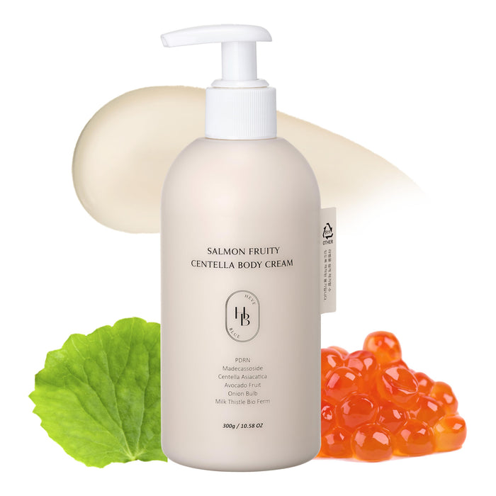 HEVEBLUE Salmon Fruity Centella Body Cream - Sensitive Skin, Itchy Skin, Korean Skincare, Bodycare, Hypoallergenic, Allergen-free Fragrance, PDRN, Salmon PDRN, Moisturizing, K-Beauty