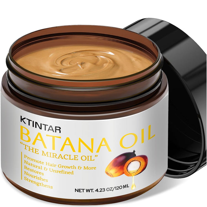Ktintar 100% Natural Raw Batana Oil for Hair Growth, Unrefined & Organic Dr Sebi Hair Growth Oil From Honduras, Prevents Hair Loss, Eliminates Split Ends, Enhances Thickness 4.23 Fl Oz (Pack of 1)
