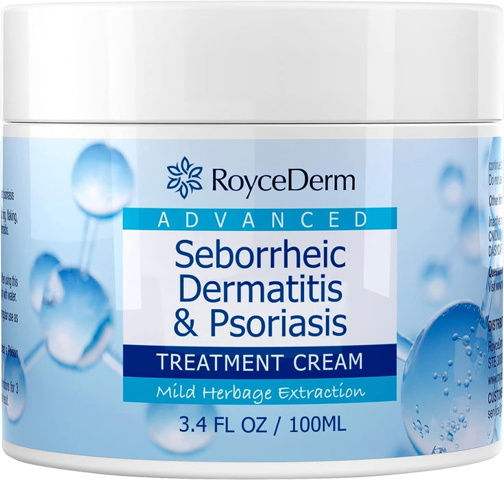 Roycederm Seborrheic Dermatitis & Psoriasis Cream – Scalp Treatment for Itch Relief, Dry Scalp, Folliculitis, and Dandruff (3.4 oz)