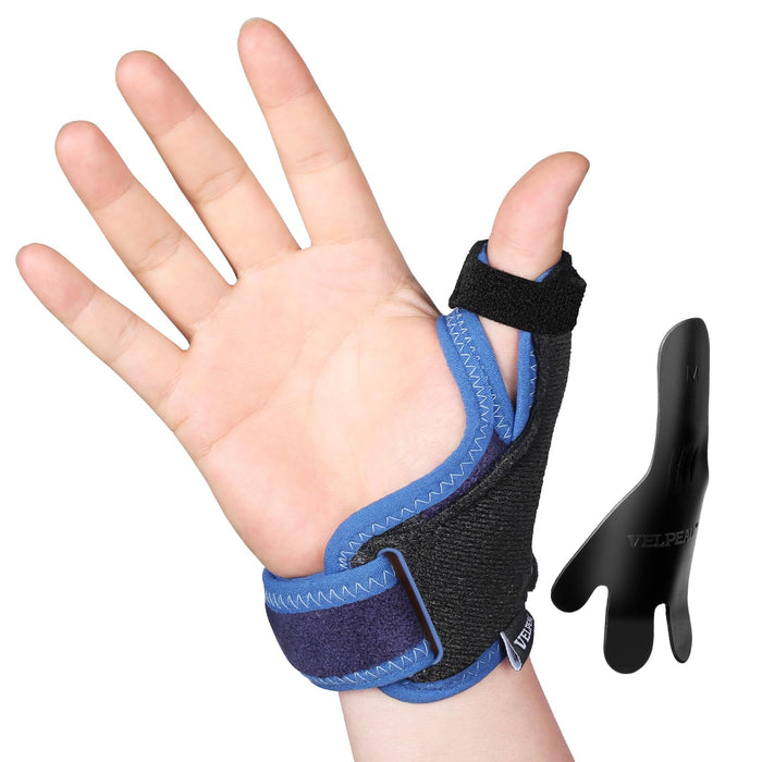 Velpeau Thumb Wrist Support Brace, CMC Thumb Spica Splint for Arthritis Pain, De Quervains Tenosynovitis, Trigger Thumb, Tendonitis, Sprain, Fits Both Left or Right Hands (Plastic Insert Version, L)