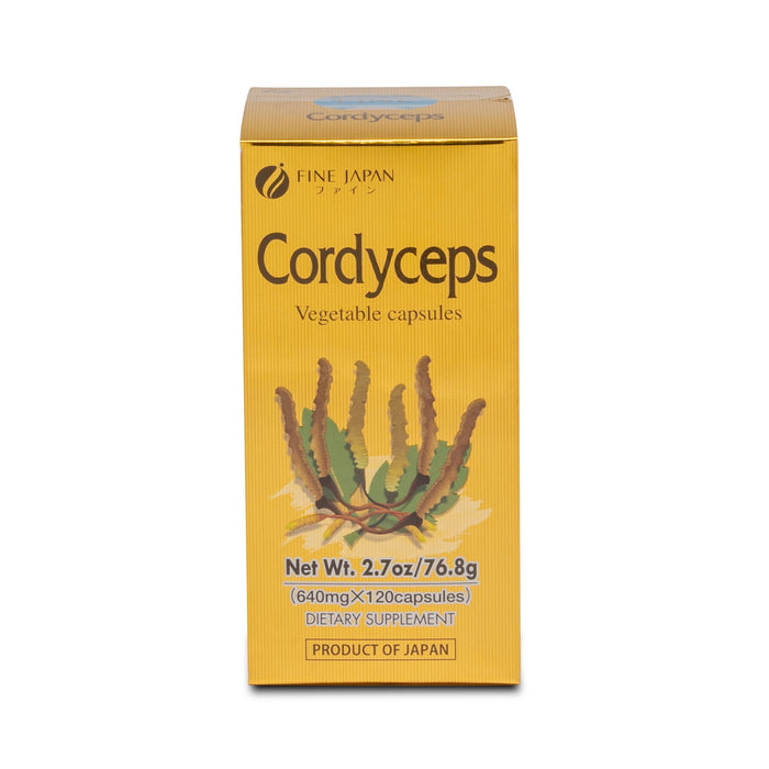 FINE JAPAN Cordyceps Capsules - 120 Count for Optimal Health, Energy & Immune Support