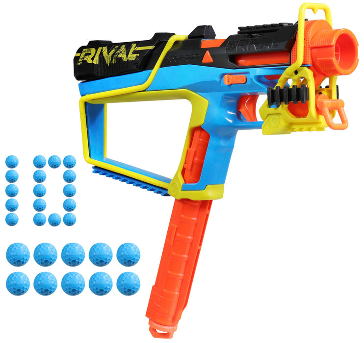 Retros Market Rival Mirage XXIV-800 Blaster, 10 Nerf Rival Accu-Rounds, 2 Ways to Load, 8 Round Removable Magazine, Pump Action Priming, Gifts for Teens