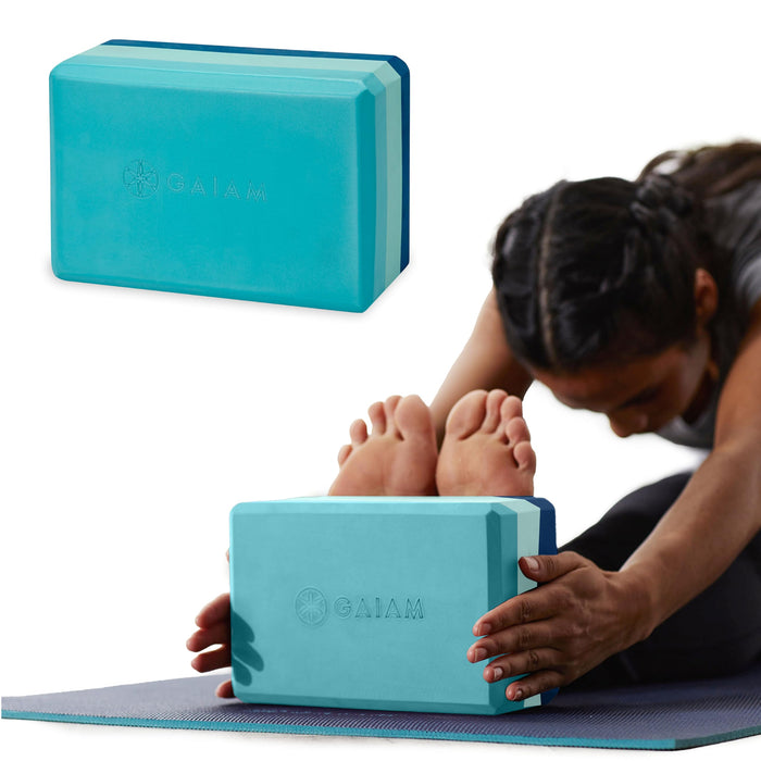 Gaiam Yoga Block - Supportive Latex-Free EVA Foam Soft Non-Slip Surface for Yoga, Pilates, Meditation, Skyline