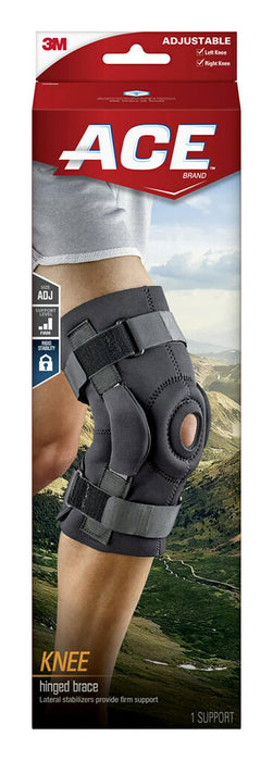 ACE Hinged Knee Brace, Helps support weak, injured, arthritic or sore knee, , One Size Fits Most, Black