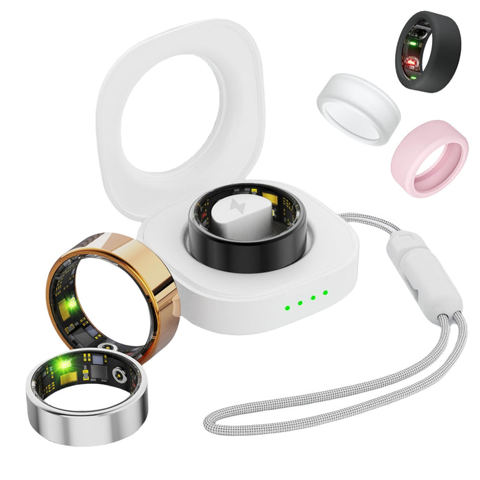 UniJethro Smart Ring for Women Men, Health Fitness Tracker Rings, IP68 Waterproof, Long Lasting Batteries Sleep Ring with Charging Case and Protector, Remote Photography, No App Fees (Rose Gold, 8#)