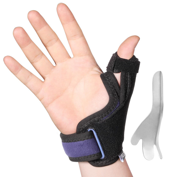 Velpeau Thumb Wrist Support Brace, CMC Thumb Spica Splint for Arthritis Pain, De Quervains Tenosynovitis, Trigger Thumb, Tendonitis, Sprain, Fits Both Left or Right Hands (Aluminum Insert Version, S)