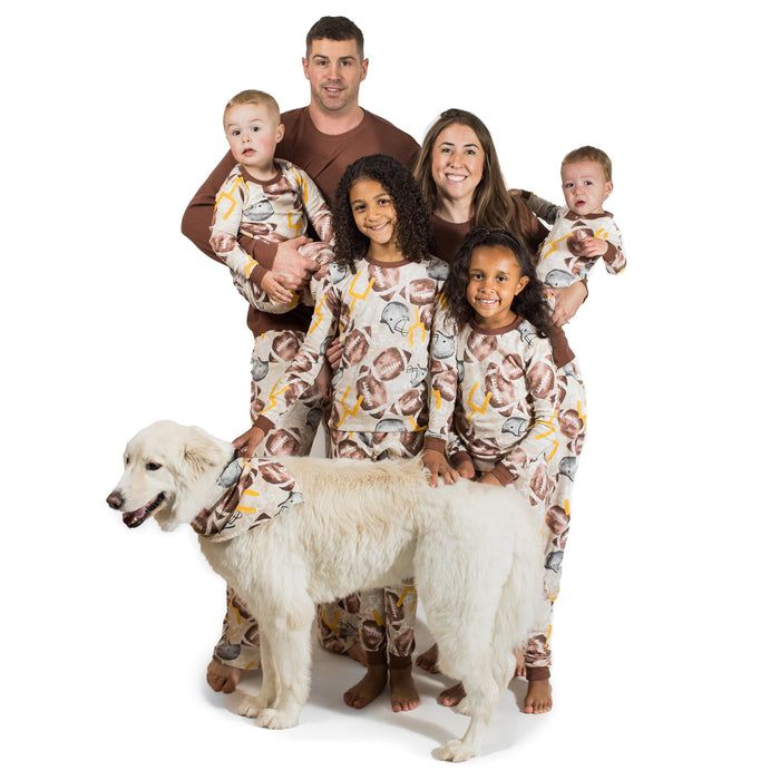 Burt's Bees Baby Baby Adult Family Jammies Matching Holiday Organic Cotton Pajamas, Football 2024, X Small