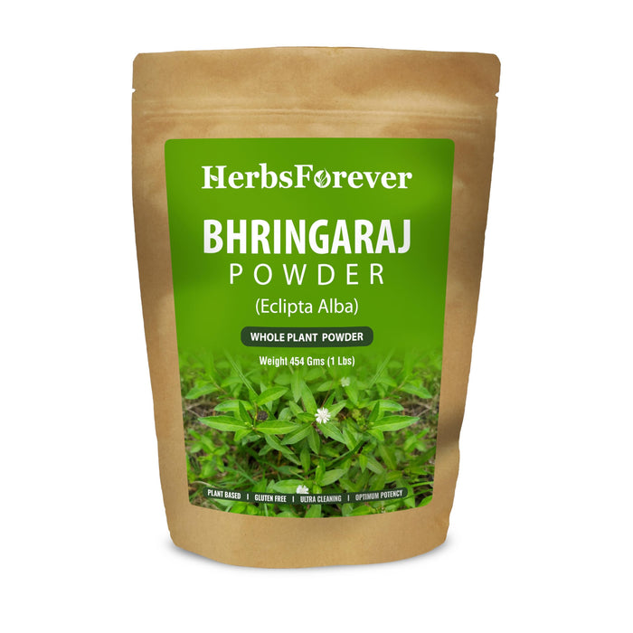 HerbsForever Bhringaraj Powder Eclipta Alba Hair Care Herb Natural Hair Conditioner Nourishes Hair Follicles Non GMO, Vegan 454 GMS