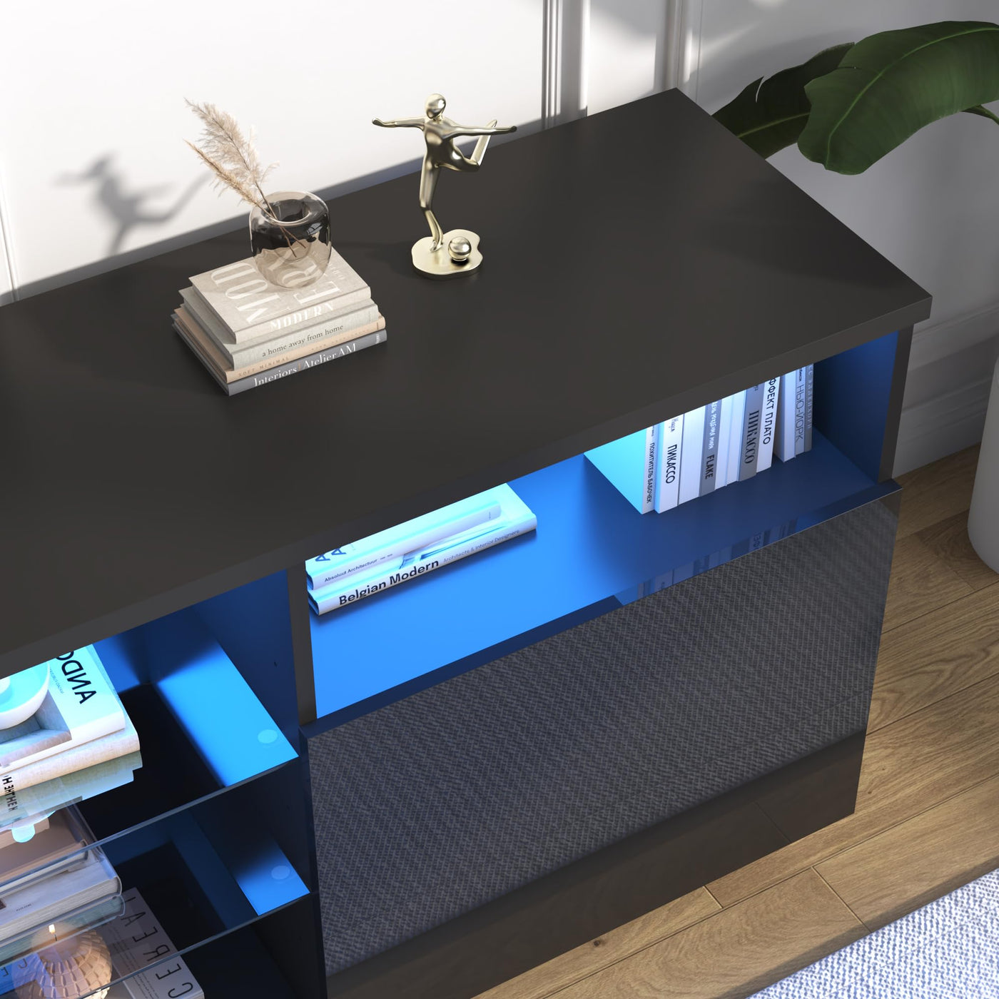 St.Mandyu LED TV Stand for 75/85/90 inch TV, Modern Television Table C ...