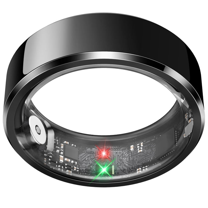 Smart Ring for Men Women, Fitness Tracker with Heart Rate/Blood Pressure/Blood Oxygen Monitor,Sleep Tracker,Pedometer,No Subscription, IP68 Waterproof Health Ring for iPhone&Android (Black, Size9)
