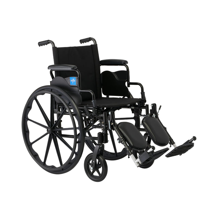 Medline Lightweight Wheelchair for Adults With Swing-Back, Desk-Length Arms, Elevating Leg Rests; 20" x 16"D Seat