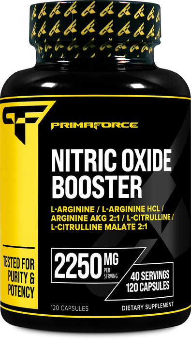 Primaforce Nitric Oxide Booster (2,250mg, 120 Capsules) - 40 Servings of Our Nitric Oxide Boosting Blend for Pre-Workout and Post-WorkoutGET 20% OFF STOREWIDE!