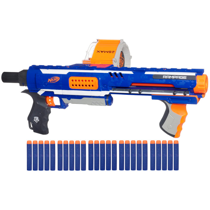 Retros Market Rampage N-Strike Elite Toy Blaster with 25 Dart Drum Slam Fire for Kids, Teens, & Adults (Amazon Exclusive)