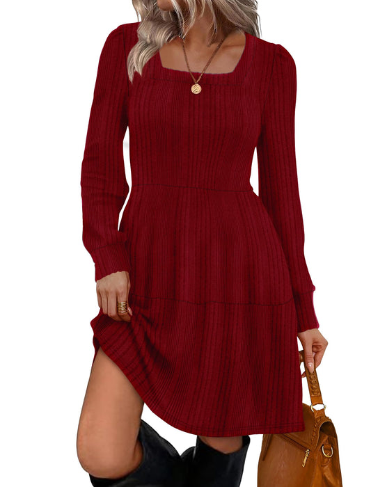 Holiday Dresses for Women Elangant Sweater Party Dress Christmas Outfits 2025 Red L