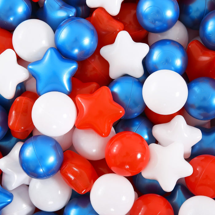 Retros Market Star Ball Pit Balls, 100pcs Plastic Toy Balls for Kids, Gift for Baby Toddler Birthday Christmas, Ball Pit Play Tent, Baby Kiddie Pool Water Toys, Party Decoration