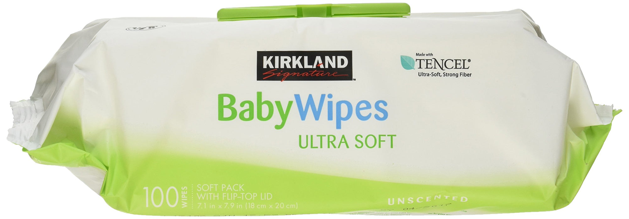 Kirkland Signature Baby Wipes Ultra Soft Unscented Strong Fiber Moisturizes Sensitive Skin Gently Cleanses Helps Maintain Product Purity and Freshness Helps Maintain Ideal Ph Extra Large Wipes with