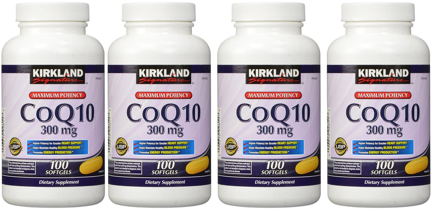 Kirkland Signature urglw, COQ10 300 mg 100 Softgels (Pack of 4)