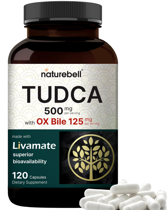 TUDCA 500mg with OX Bile 125mg Per Serving, 120 Capsules – Bile Salts Support, High Absorption Livamate Formula | Liver Cleanse Detox & Repair Supplement | Natural Bitter Taste – Third Party TestedGET 20% OFF STOREWIDE!