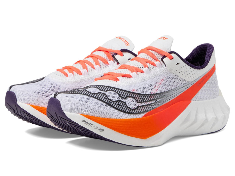 Saucony Men's Endorphin PRO 4 Sneaker, White/Black, 10