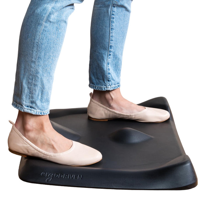 Topo Mini Comfort Mat by Ergodriven | The Smaller Not-Flat Anti-Fatigue Standing Desk Mat with Calculated Terrain | Accessories | Obsidian Black