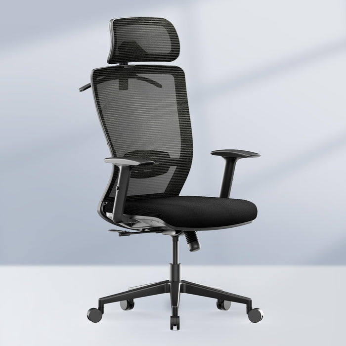 FLEXISPOT OC3 Cloud Ergonomic Office Chair High Back Mesh Swivel Computer Chair Executive Office Desk Chairs with Adjustable Lumbar Support/2D Headrest/Lockable Backrest, Foam Seat Cushion, Black