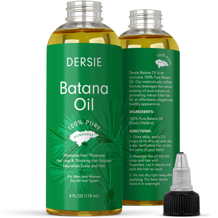 Dersie Batana Oil for Hair Growth: Dr Sebi Organic Raw Batana Oil from Honduras - 100% Pure & Natural - For Thicker & Stronger Hair - 4 FL OZGET 20% OFF STOREWIDE!