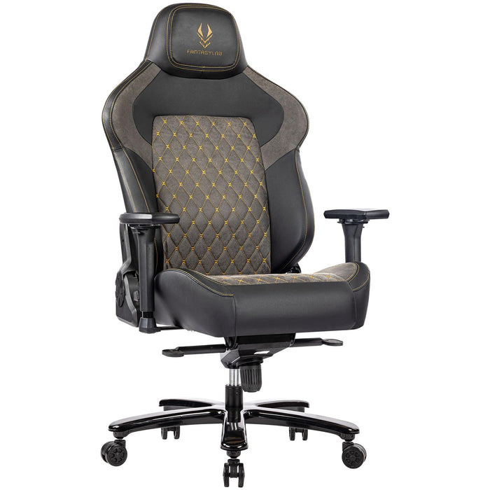 Big and Tall Gaming Chair 440LBS Gaming Chair with Metal Base Memory Foam Lumbar 4D Adjustable Armrest Computer Chair for Heavy People Ergonomic High-Back Computer Chair