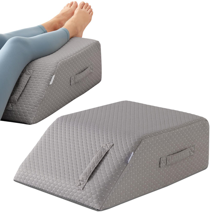 MEGCXIT Leg Pillow Elevation Blood Circulation, Leg Wedge for Elevation for Swelling, Leg Elevating Pillow for After Surgery, Memory Foam Foot Knee Pillow for Back Sleeping 23.6×16.8×8 Inch Grey