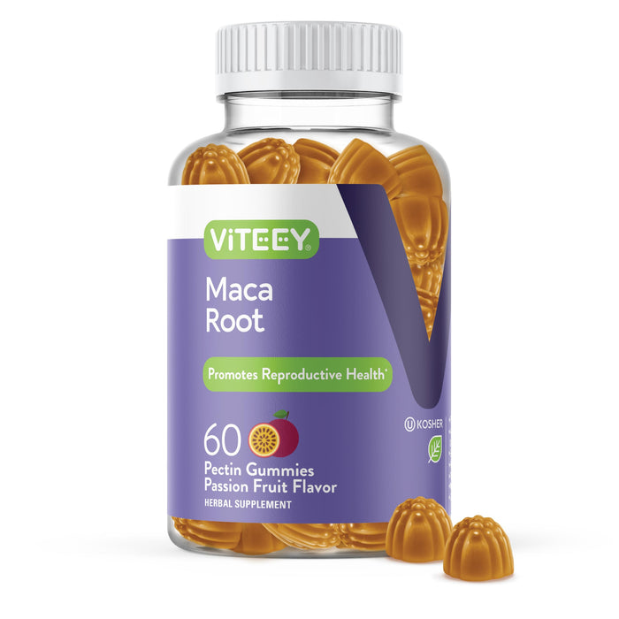 Maca Root Gummies for Men and Women - Reproductive Health, Energy, Drive, Stamina & Hormone Support - Vegan, Gluten Free, Gelatin Free, GMO Free, Tasty Chewable Passion Fruit Flavored Gummy