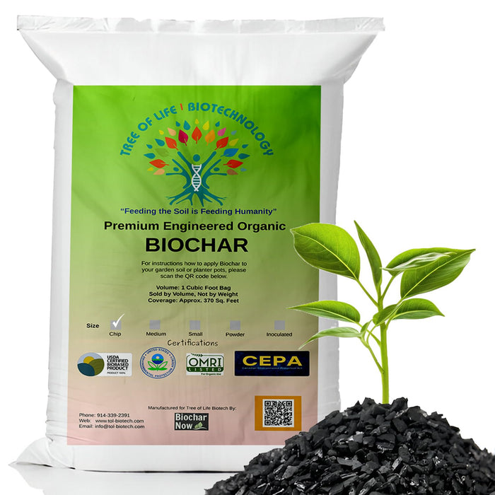 Premium Engineered Biochar Soil Amendment (Chip 30 Qts) – 100% Natural Active Carbon Award-Winning Biochar for Gardens | Organic Soil Amendment for Plants, Boosts Nutrients & Reduces Fertilizer Use