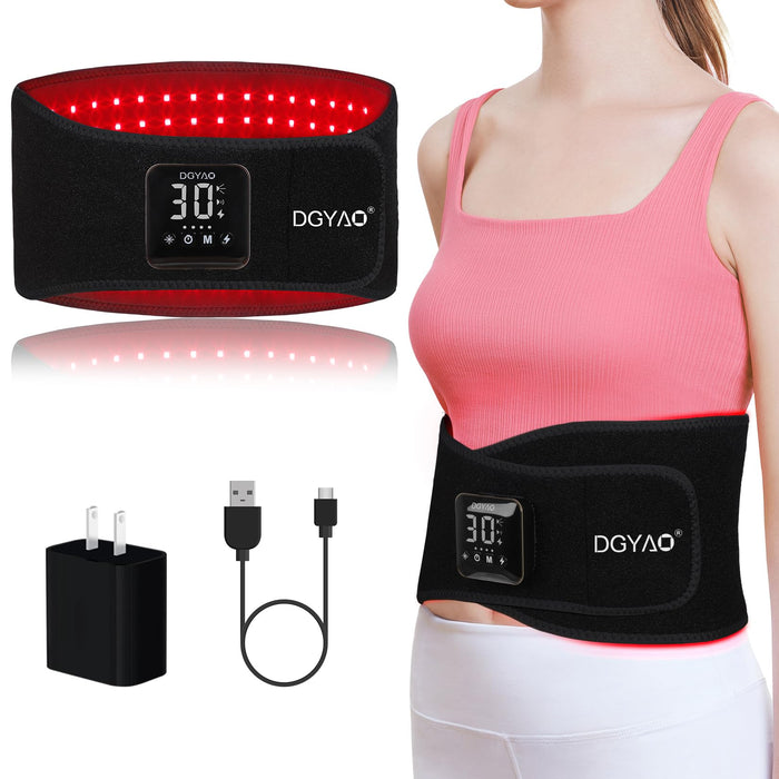 DGXINJUN Cordless Red Light Therapy for Waist Back Pain Relief Near Infrared Light Therapy Device for Body Led Portable FDA Cleared Wearable Belt Wrap Rechargeable with 4000mAh Battery
