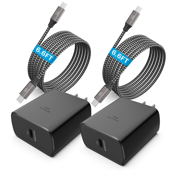 45W Super Fast Charger Type C, [2 PACK] 45 Watt USB-C Charger PD/PPS Wall Charging Block for Samsung Galaxy S24/S23 Ultra/S23+/S22 Ultra/S22+/S20 Ultra/Note 10 Plus, Galaxy Tab S8(with 2x 6.6ft Cable)GET 20% OFF STOREWIDE!