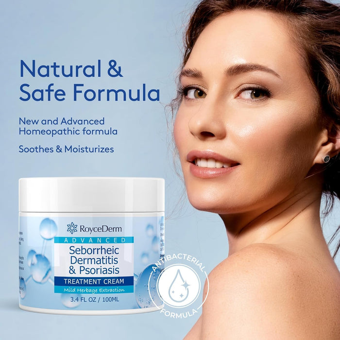 Roycederm Seborrheic Dermatitis & Psoriasis Cream – Scalp Treatment for Itch Relief, Dry Scalp, Folliculitis, and Dandruff (3.4 oz)