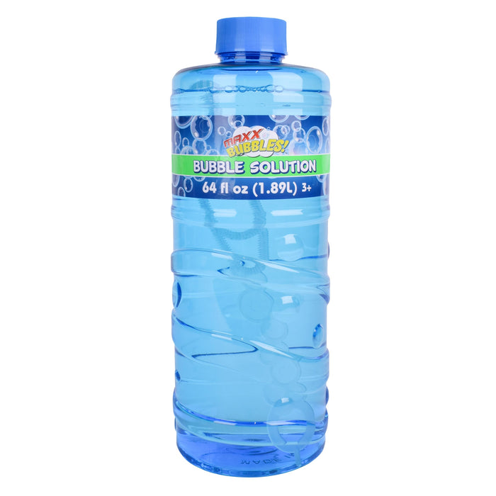 Retros Market Bubble Solution Refill with Wand 64oz Non Toxic (1/2 Gallon), Kids Easy Grip Bottle Refill for Bubble Machine, Bubble Wands, Bubble Toys