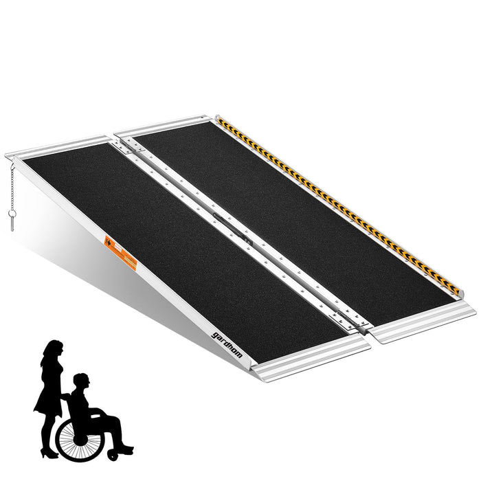 Wheelchair Ramps 4 Feet, gardhom 800Lbs Aluminum Portable Folding Handicap Ramp Wheel Chair Ramp for Home Entrance Threshold Doorways Stairs Curbs Scooter