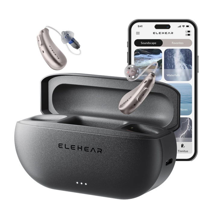 ELEHEAR-Beyond Hearing Aids, Rechargeable Bluetooth OTC Hearing Aids for Seniors with AI Noise Cancellation, Superior Sound Quality Smart, Bluetooth Enabled & App Control, Champagne Gold